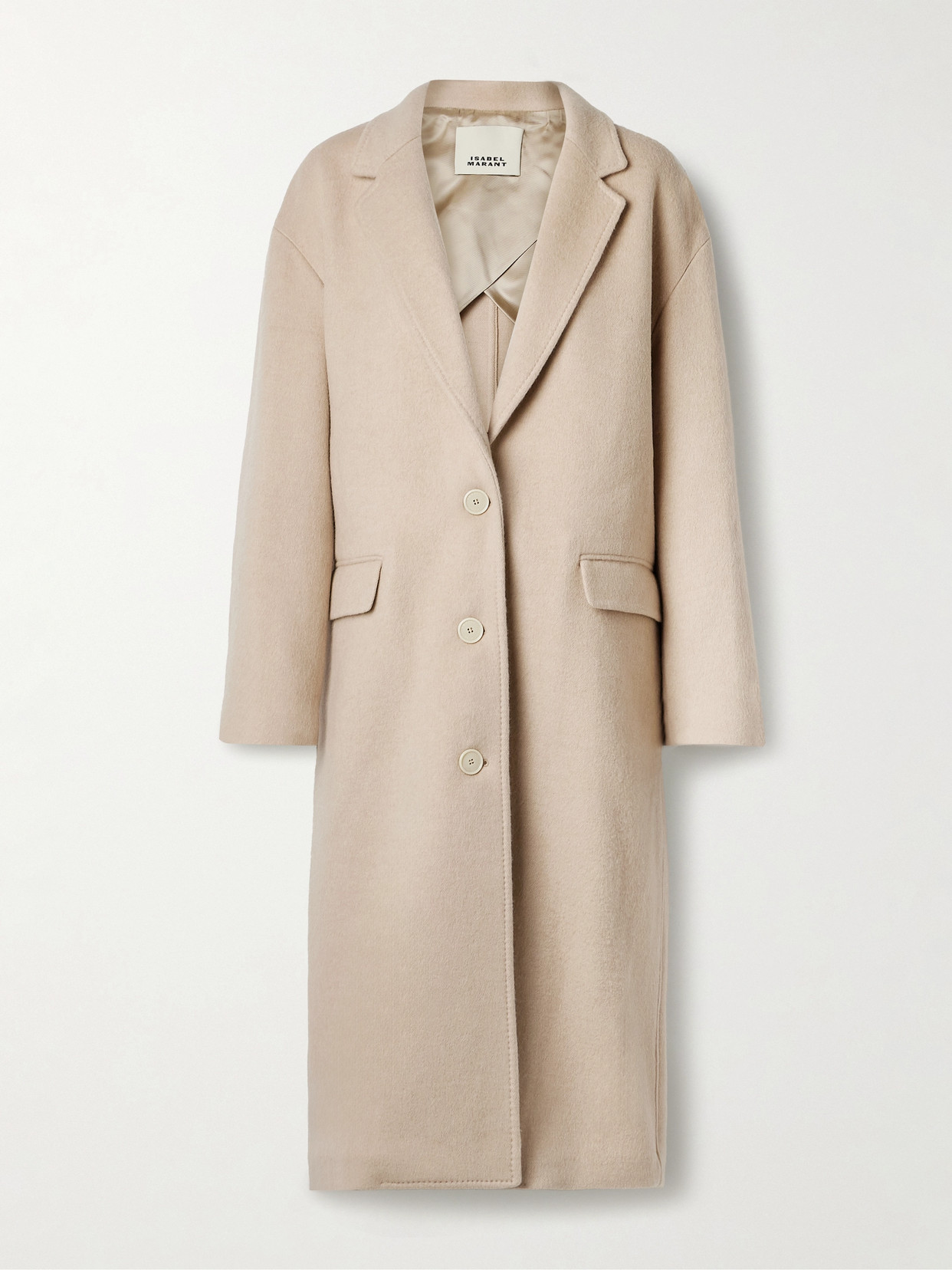 Isabel Marant Efezia Brushed Wool-blend Coat In Neutrals