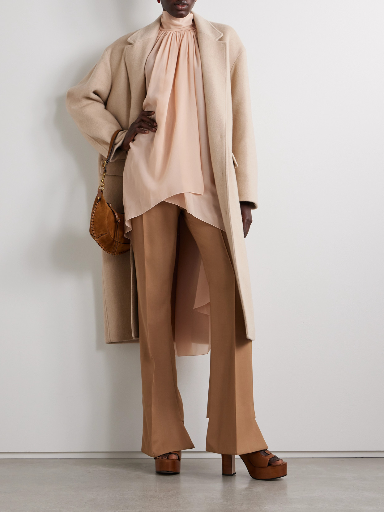 Isabel Marant Efezia Brushed Wool-blend Coat In Neutrals