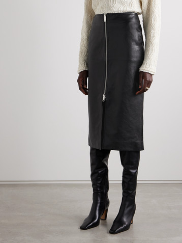 Isabel Marant Ediaz paneled leather midi skirt