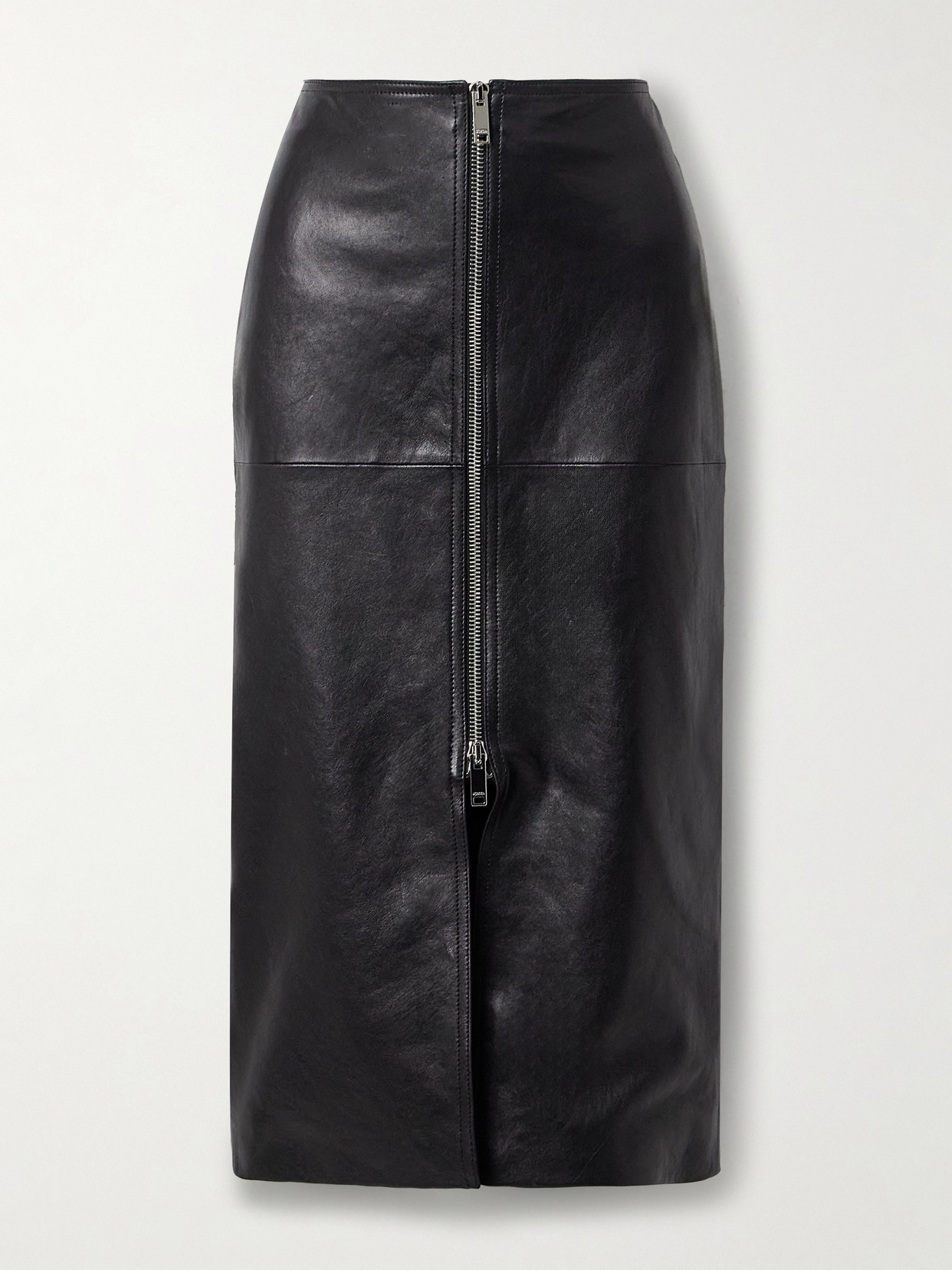 Isabel Marant Ediaz Lambskin Leather Midi Skirt In Black