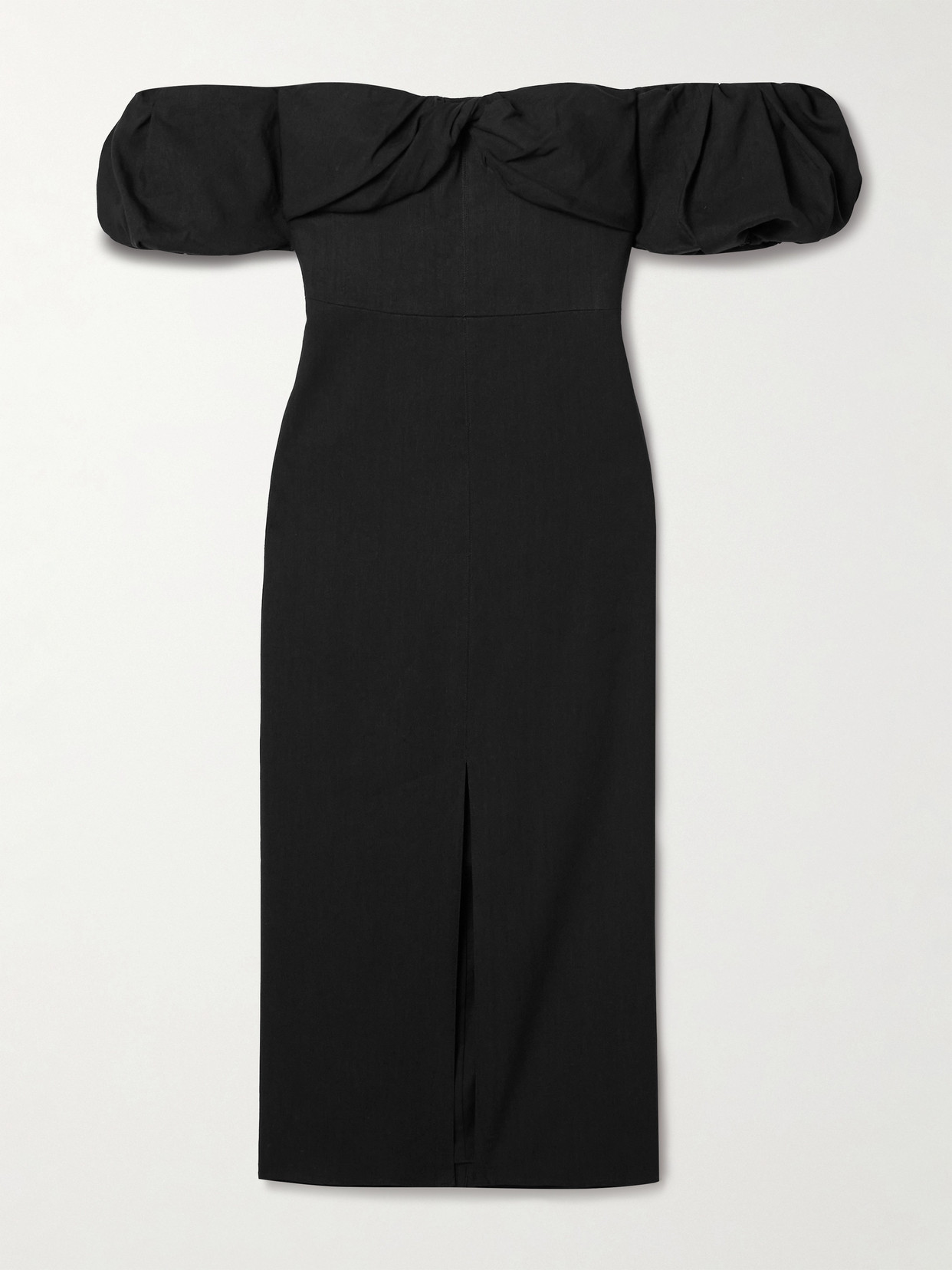 Isabel Marant Darlena Strapless Gathered Hemp-blend Midi Dress In Black