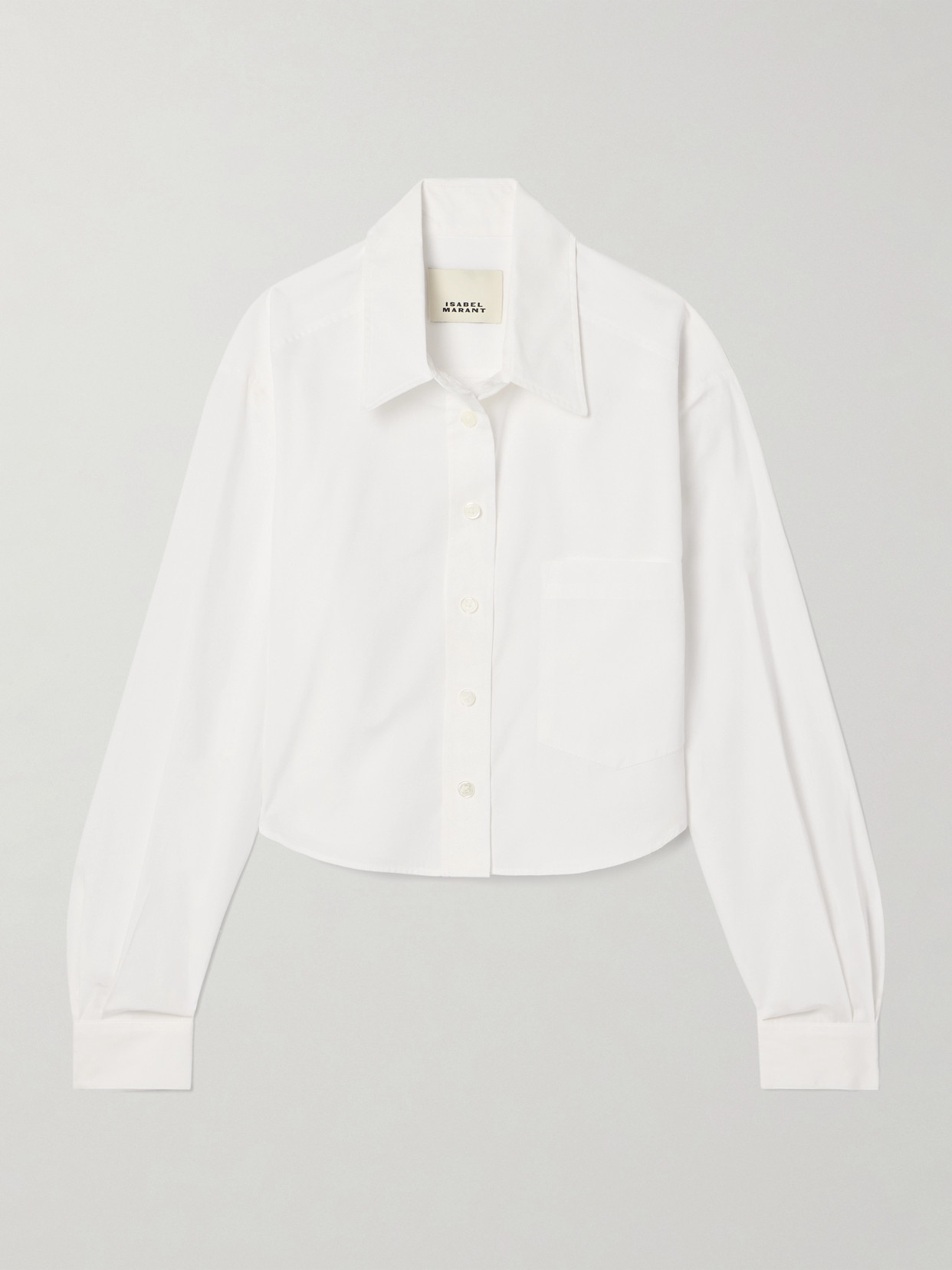 Isabel Marant Fleora Cropped Cotton-poplin Shirt In White
