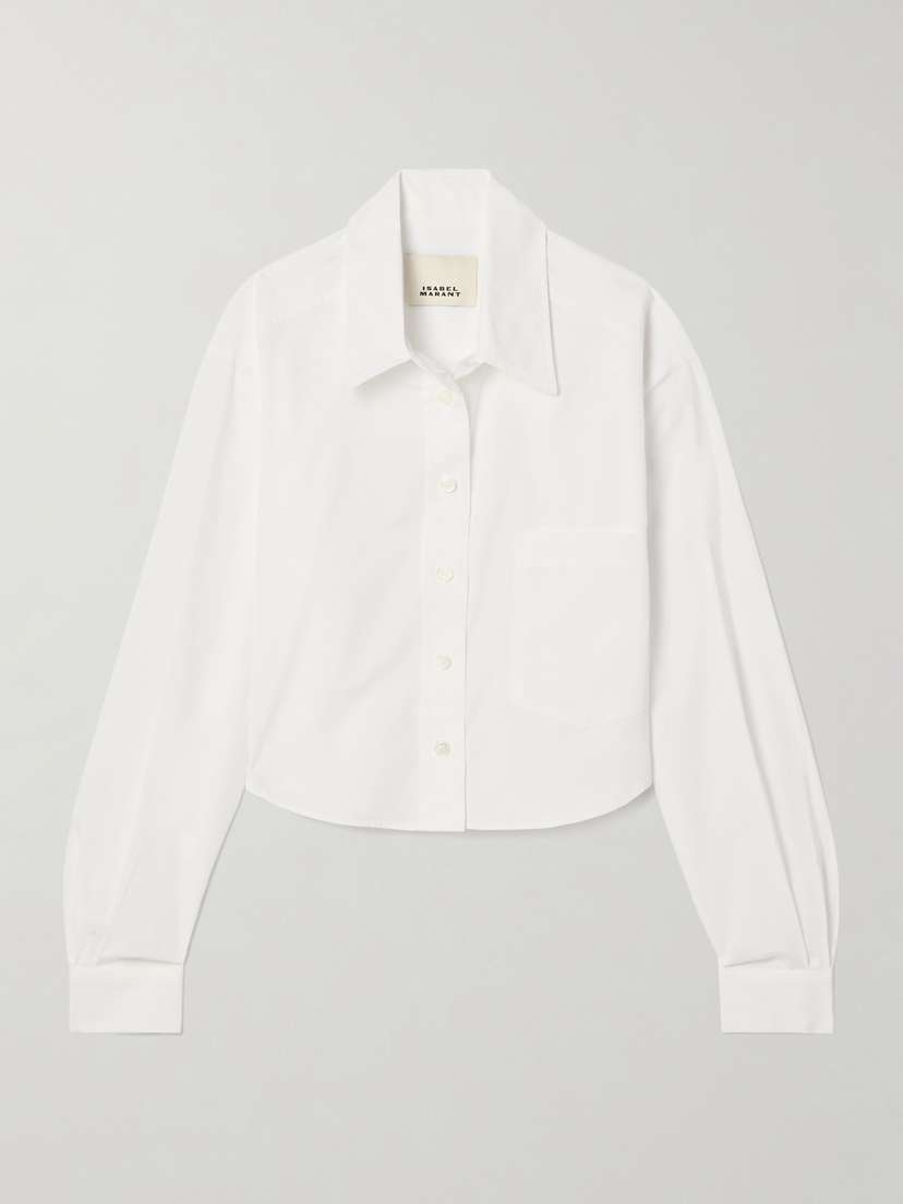 Isabel Marant Fleora Cropped Cotton-poplin Shirt