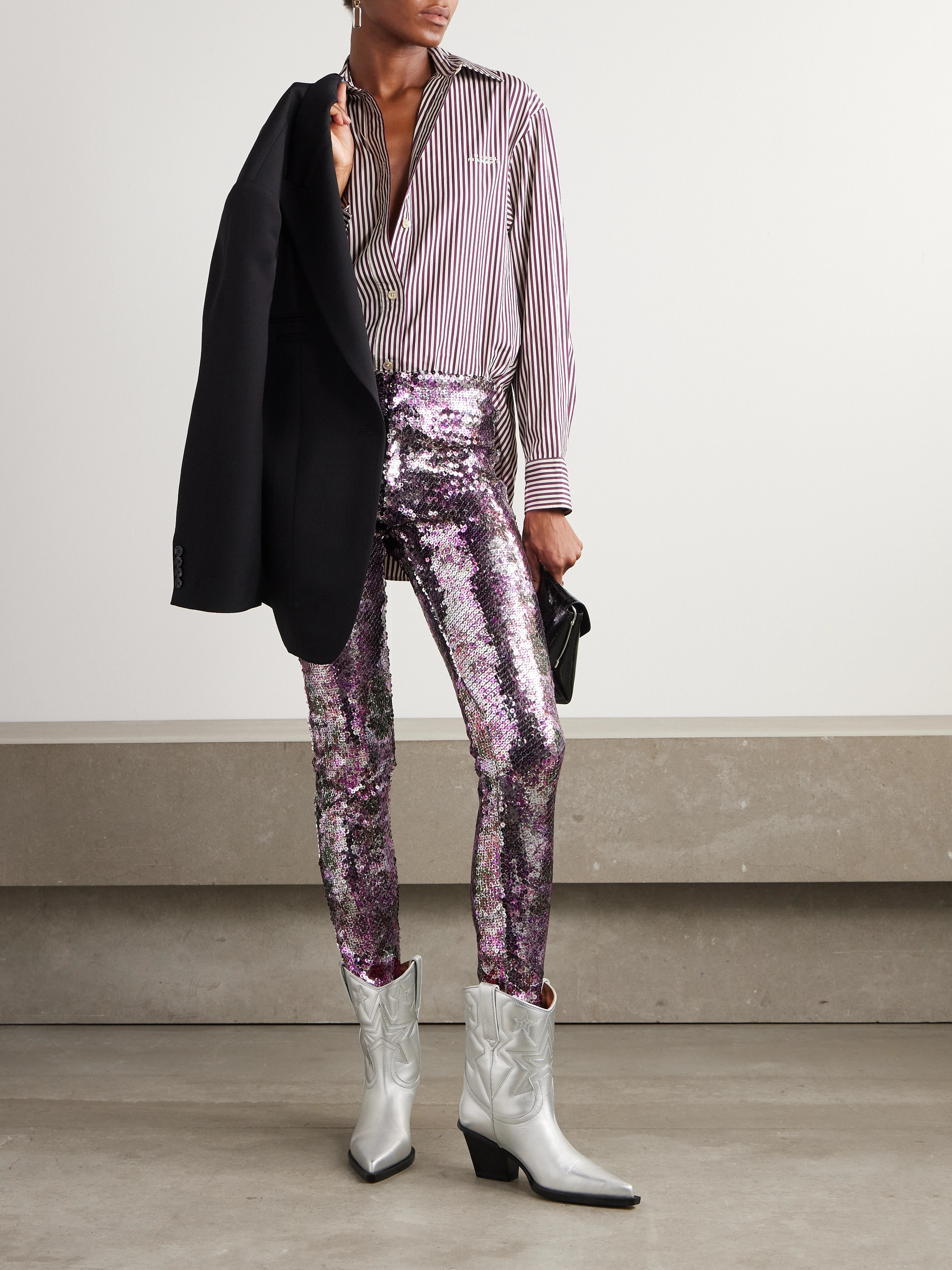 Marant Étoile Bella sequined jersey leggings