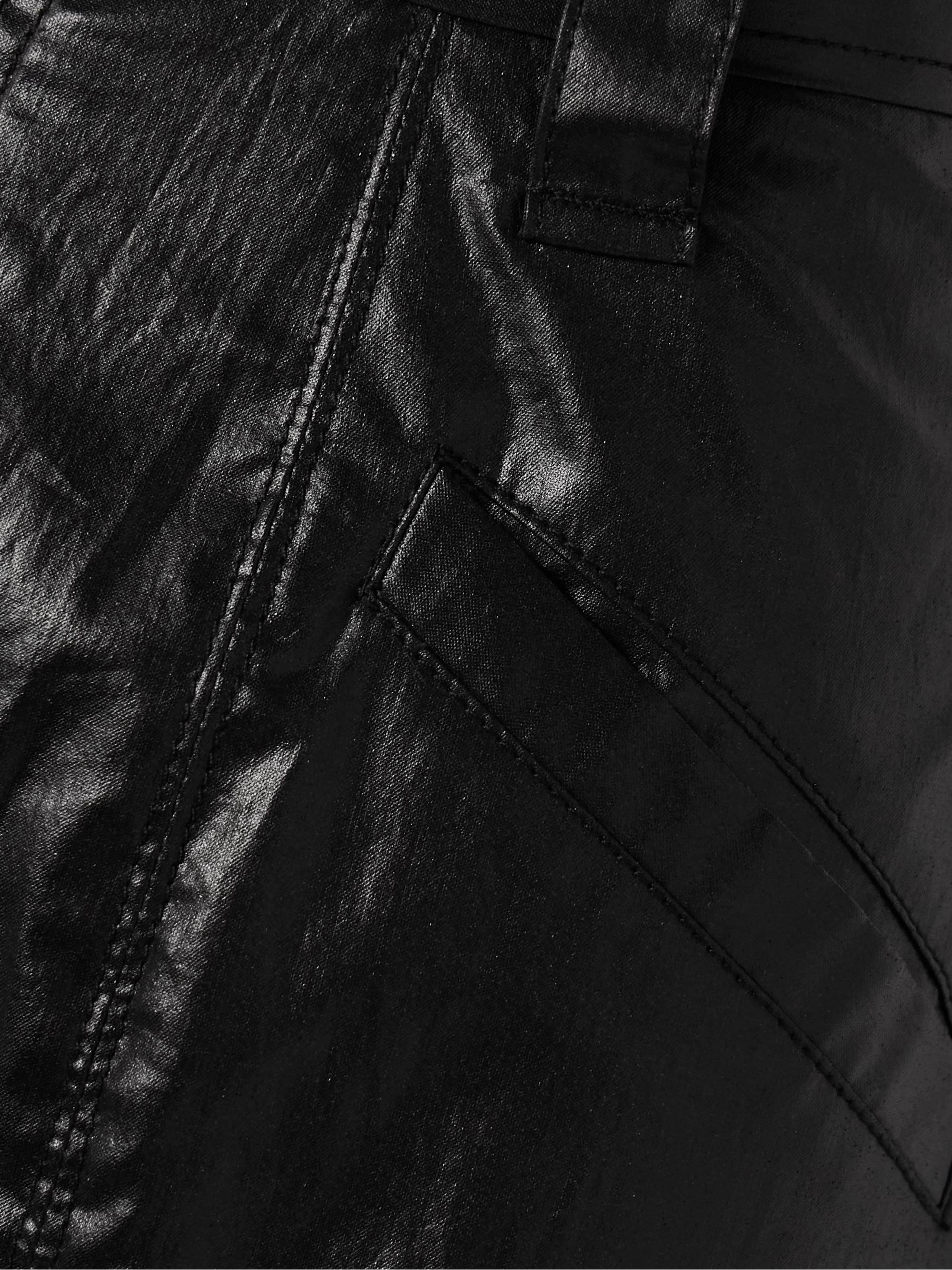 Marant Étoile Aude cropped paneled coated cotton-blend straight-leg pants thumbnail