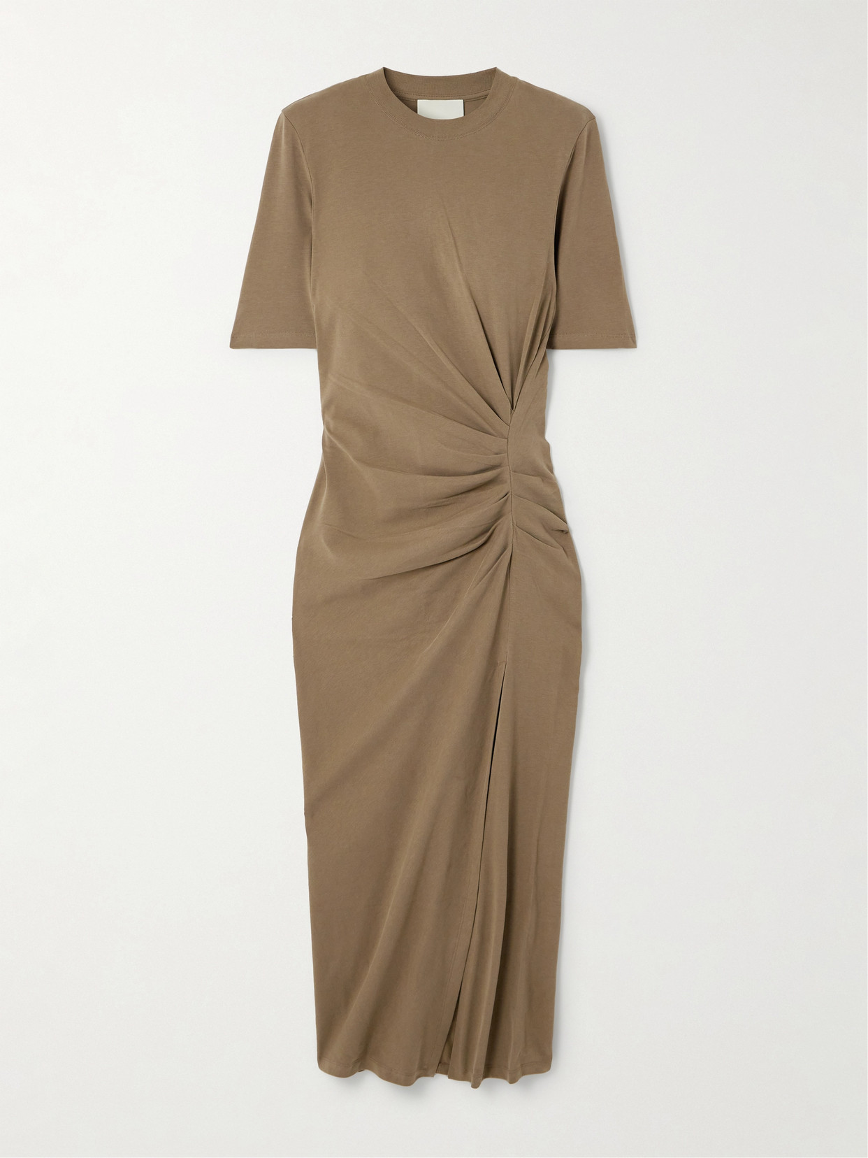 Isabel Marant - Gathered Cotton-jersey Midi Dress - Neutrals