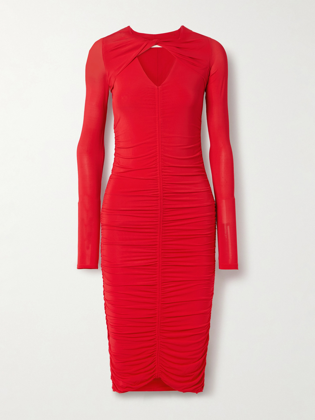 Isabel Marant - Volgane Cutout Ruched Stretch-jersey Midi Dress - Red