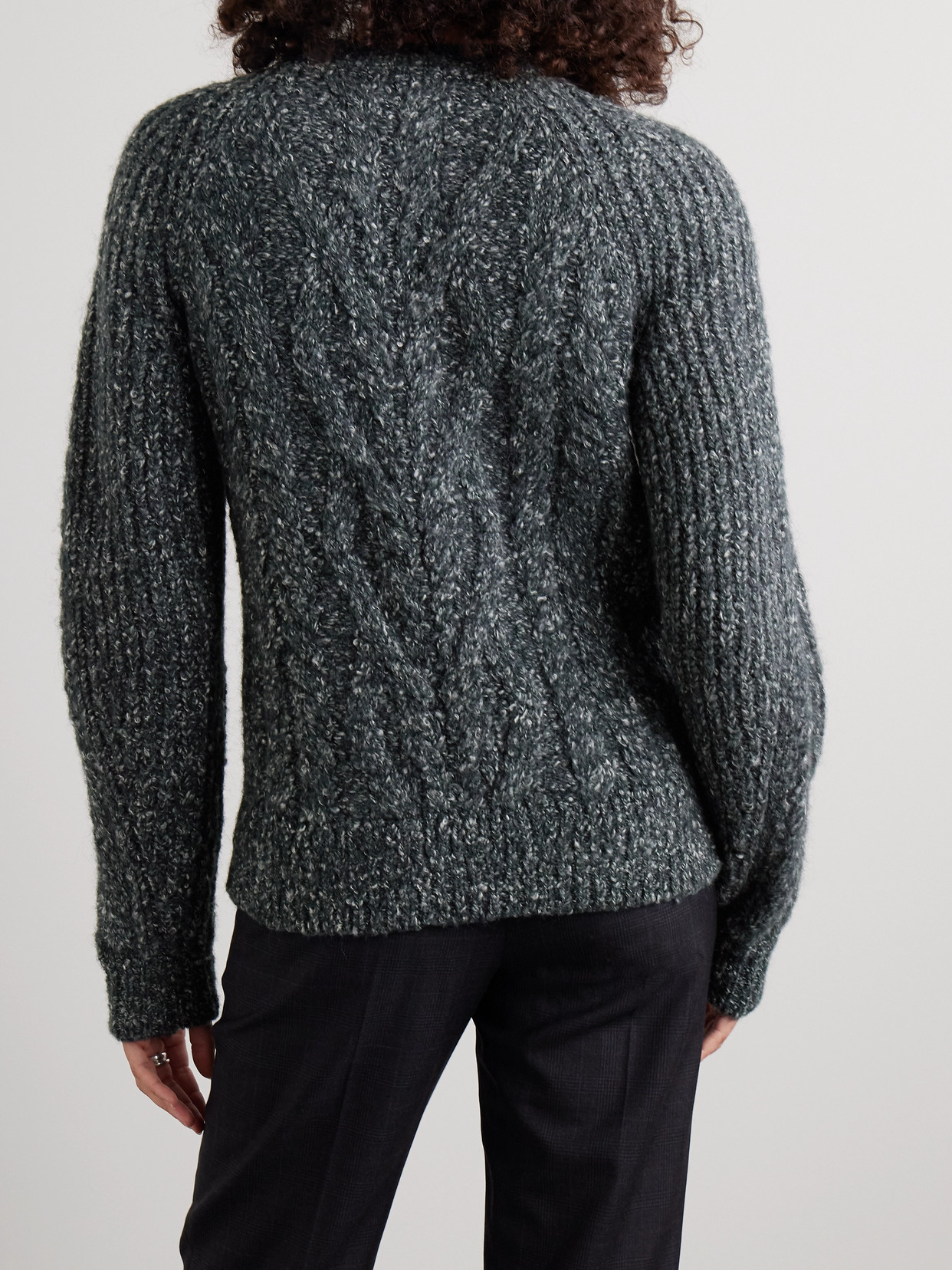 Isabel Marant Kallie Cable-knit Bouclé Sweater In Gray