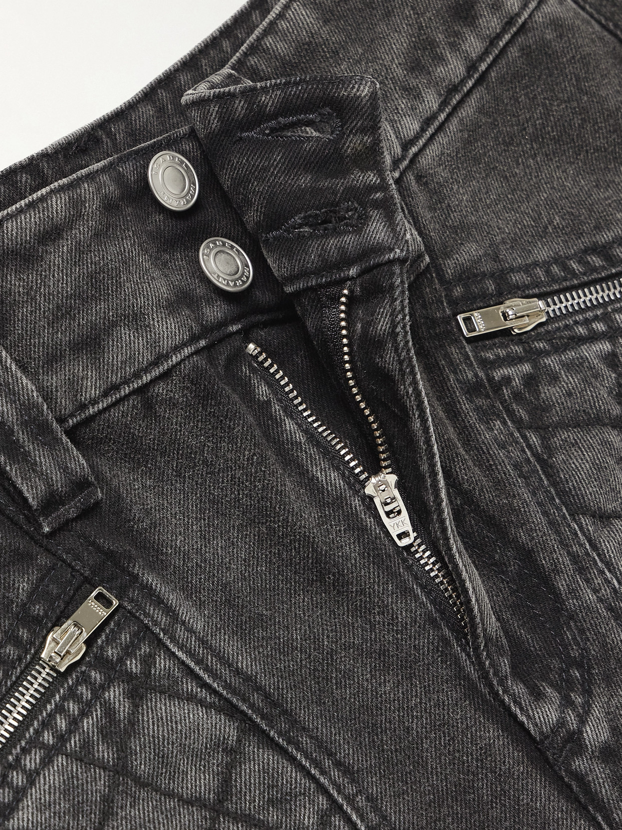 Isabel Marant Catarina Quilted High-rise Tapered Jeans In Gray