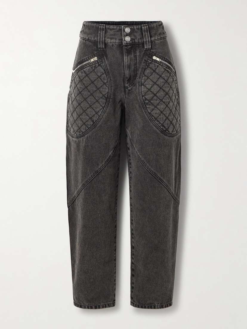 Isabel Marant Catarina Quilted High-rise Tapered Jeans