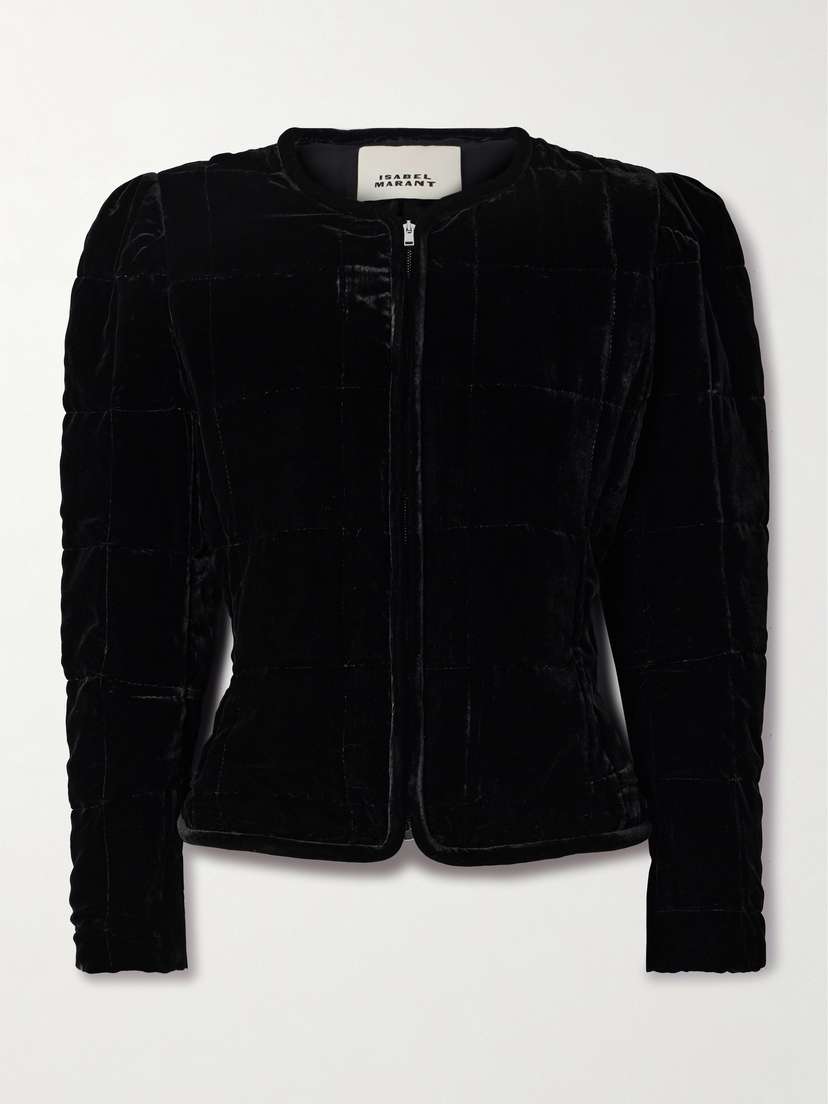 Isabel Marant Djanet Cropped Padded Velvet Jacket