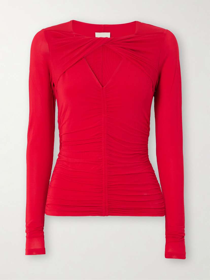 Isabel Marant Vandalia Cutout Ruched Stretch-jersey Top