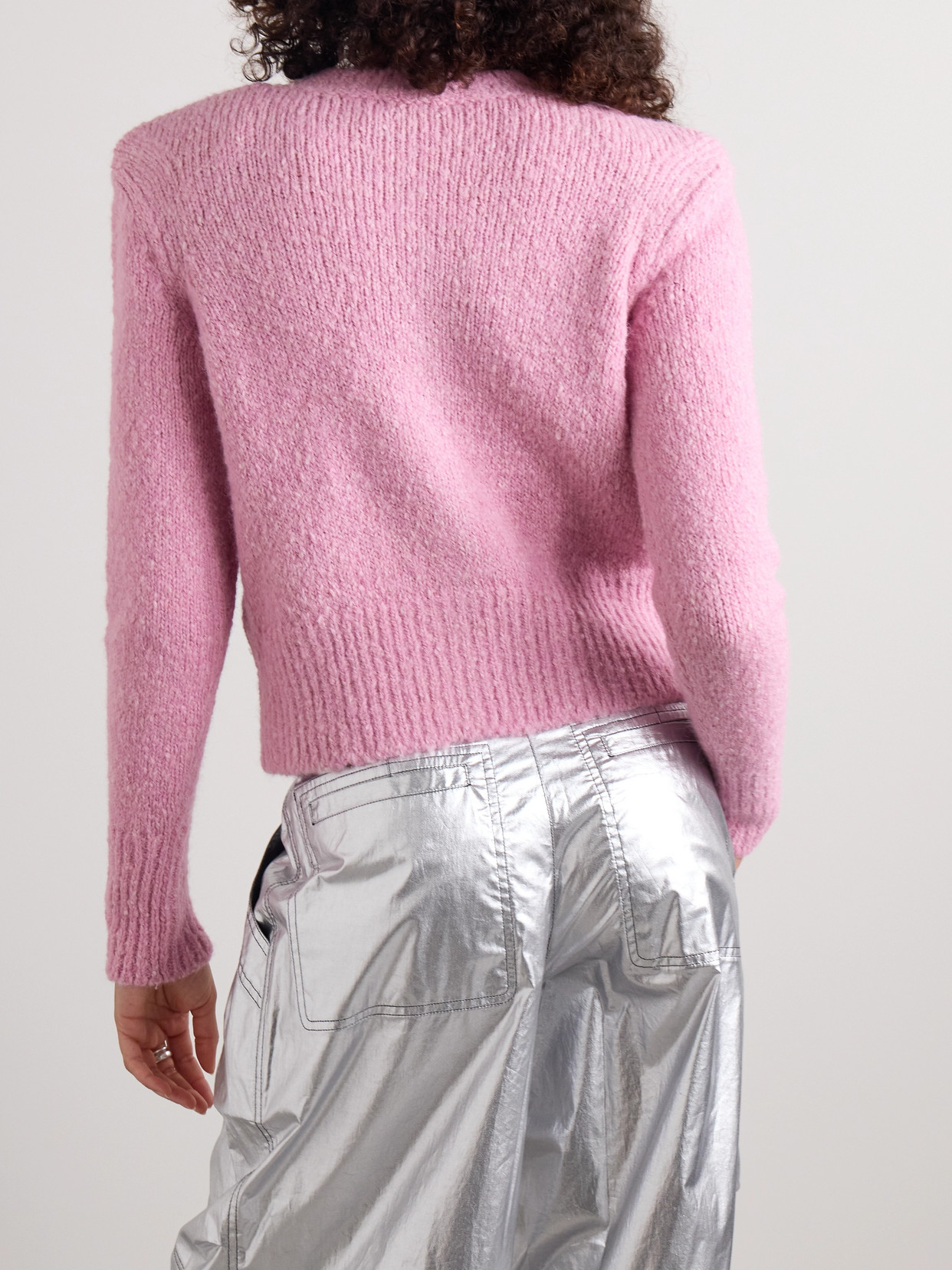 Isabel Marant Kathlen Knitted Bouclé Cardigan In Pink