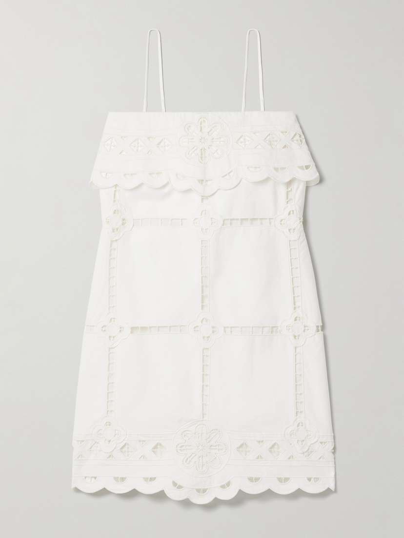 Isabel Marant Parvedy Broderie Anglaise Cotton-poplin Mini Dress