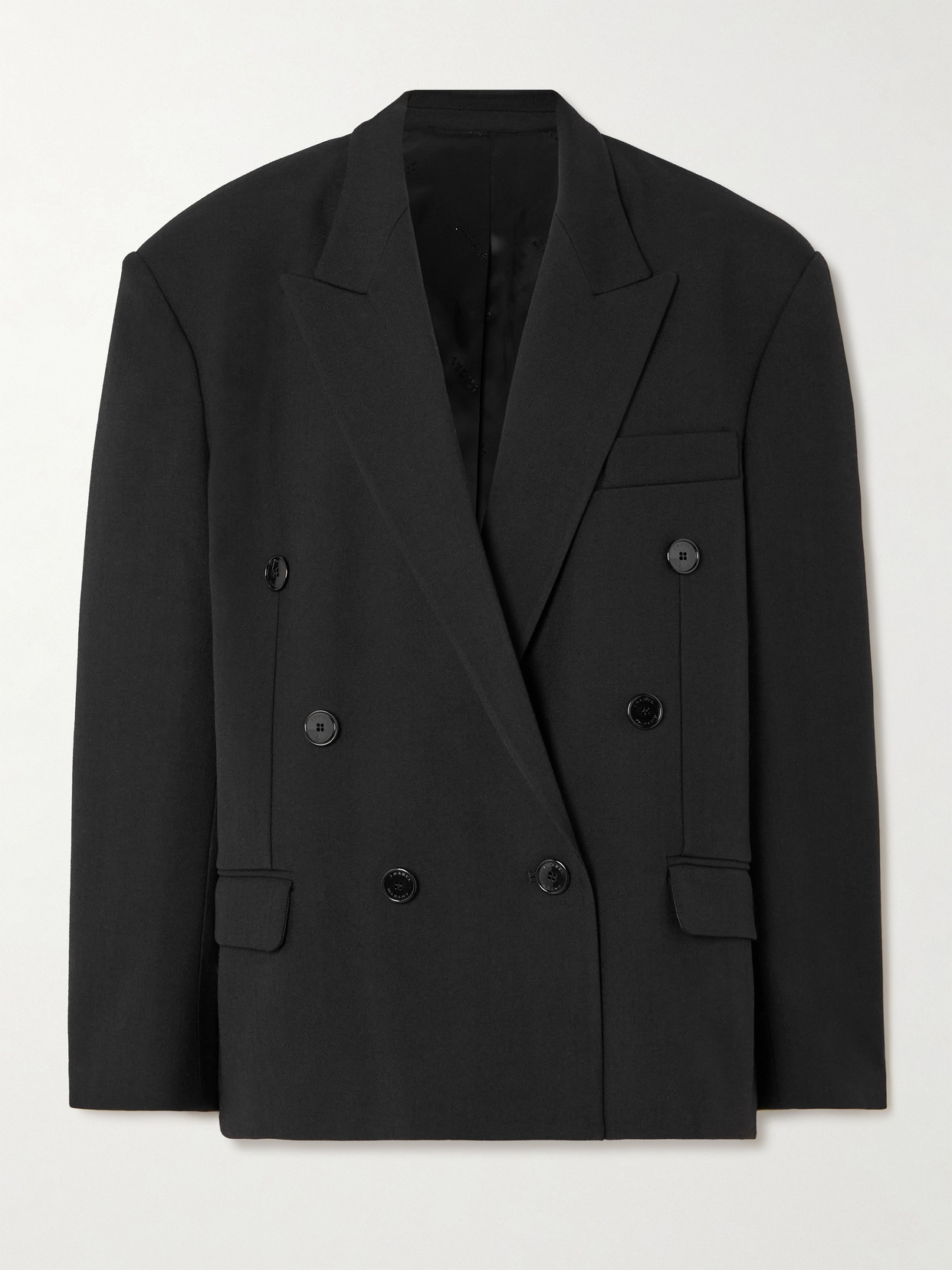 Isabel Marant Klero Oversized Double-breasted Wool-twill Blazer In Black