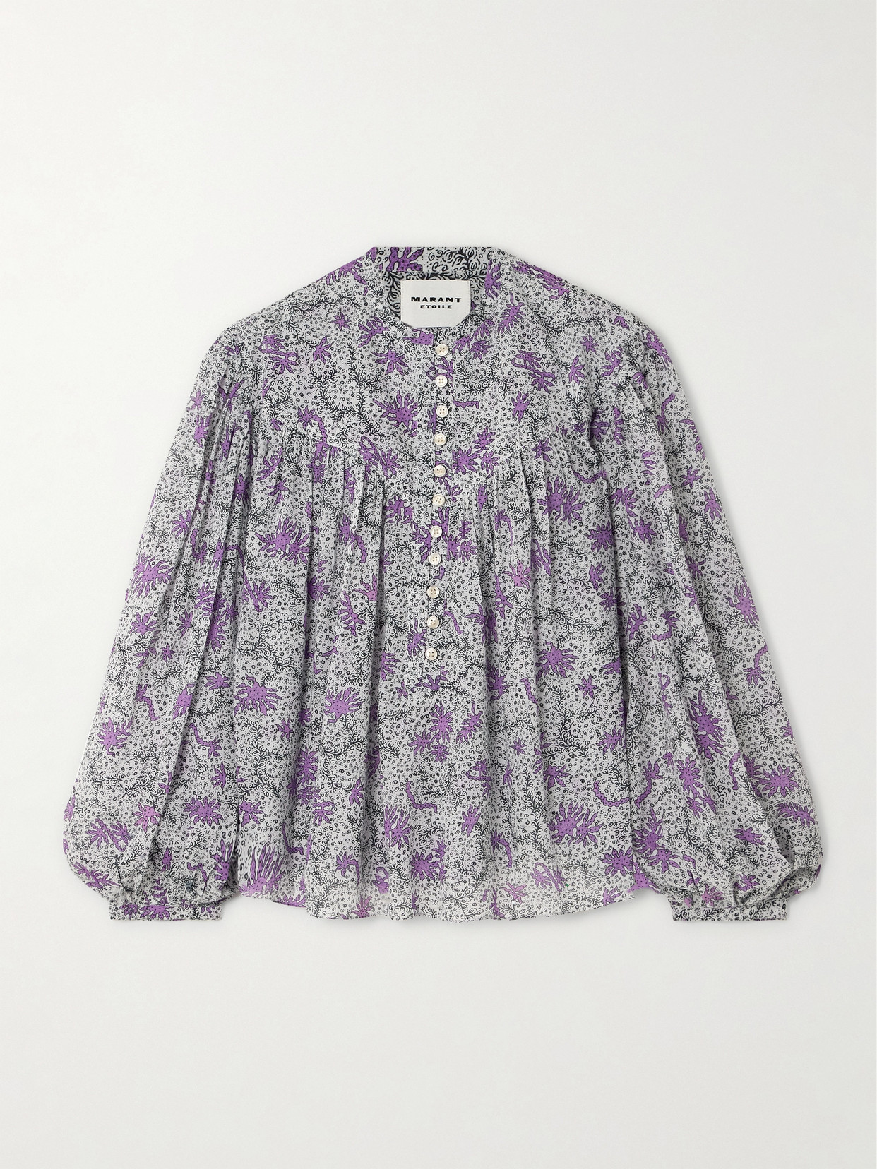 Marant Étoile - Salika Floral-print Cotton-voile Blouse - Ecru
