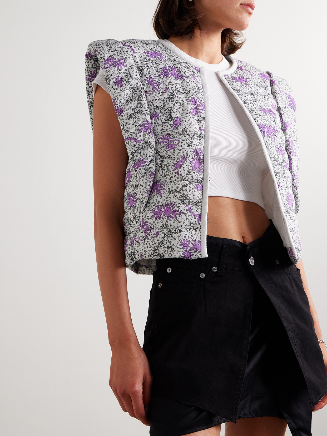 Isabel Marant Étoile Convertible Quilted Drew Jacket In Ecru