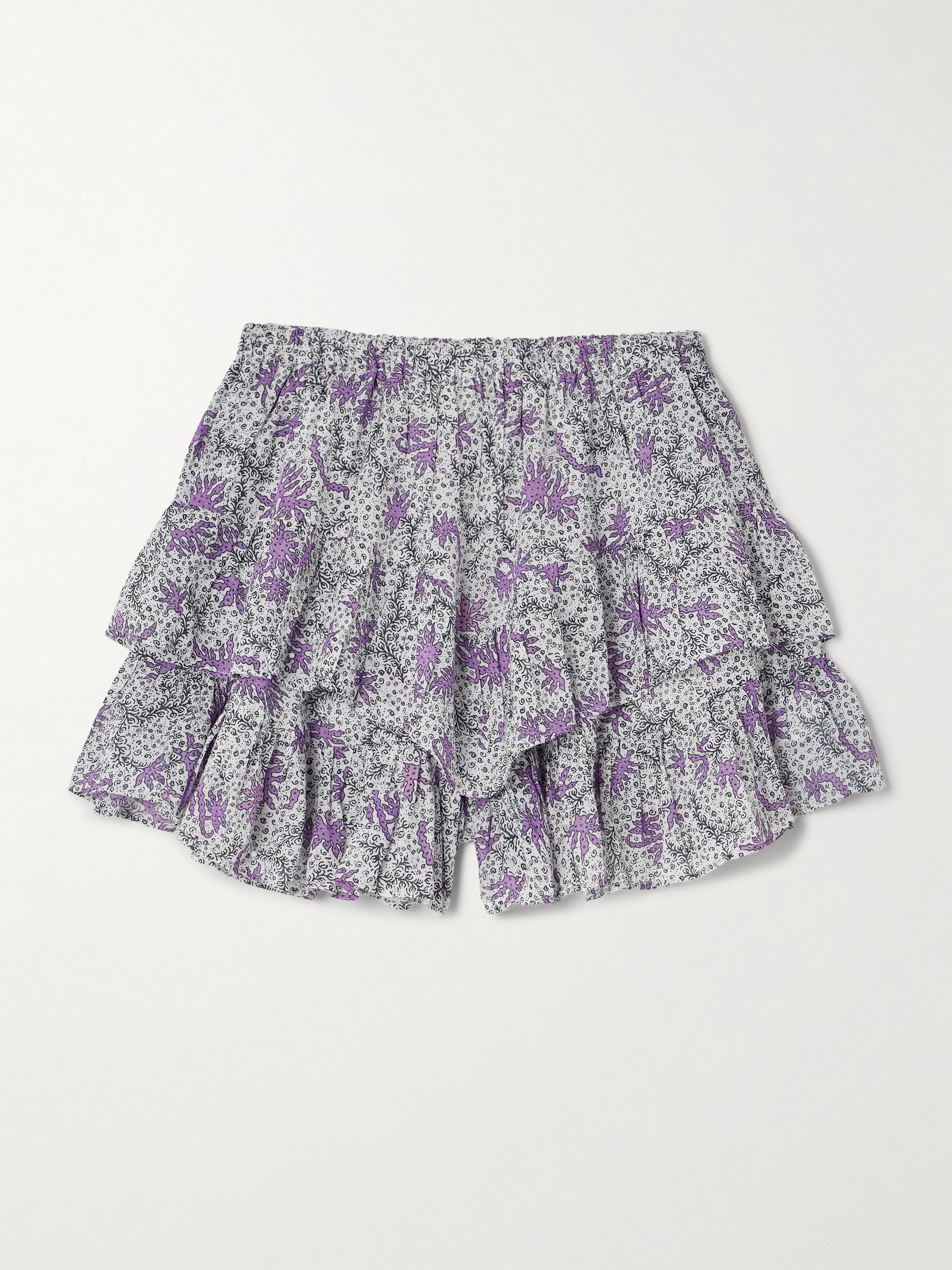 Marant Étoile Jocadia tiered ruffled printed cotton-gauze shorts thumbnail