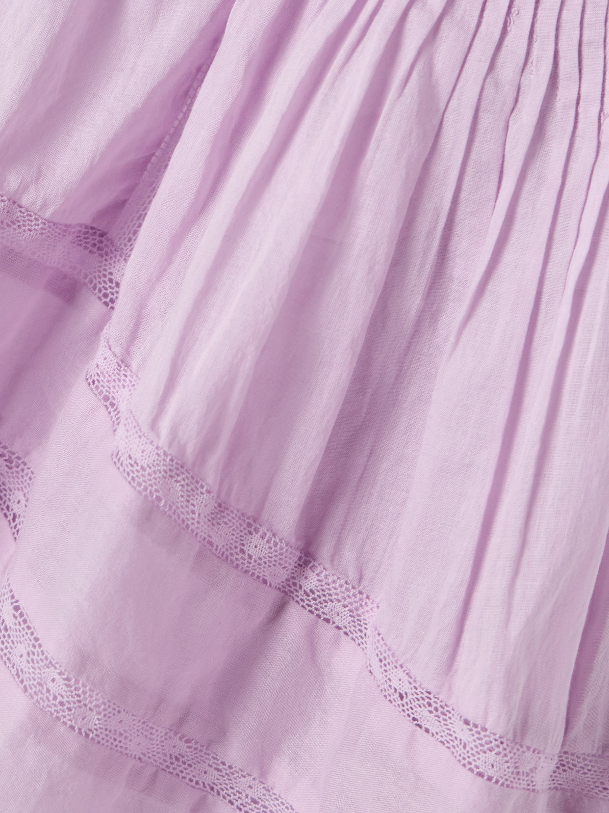 ISABEL MARANT ÉTOILE GIULIANI CROCHET-TRIMMED PINTUCKED COTTON-VOILE MINI SKIRT