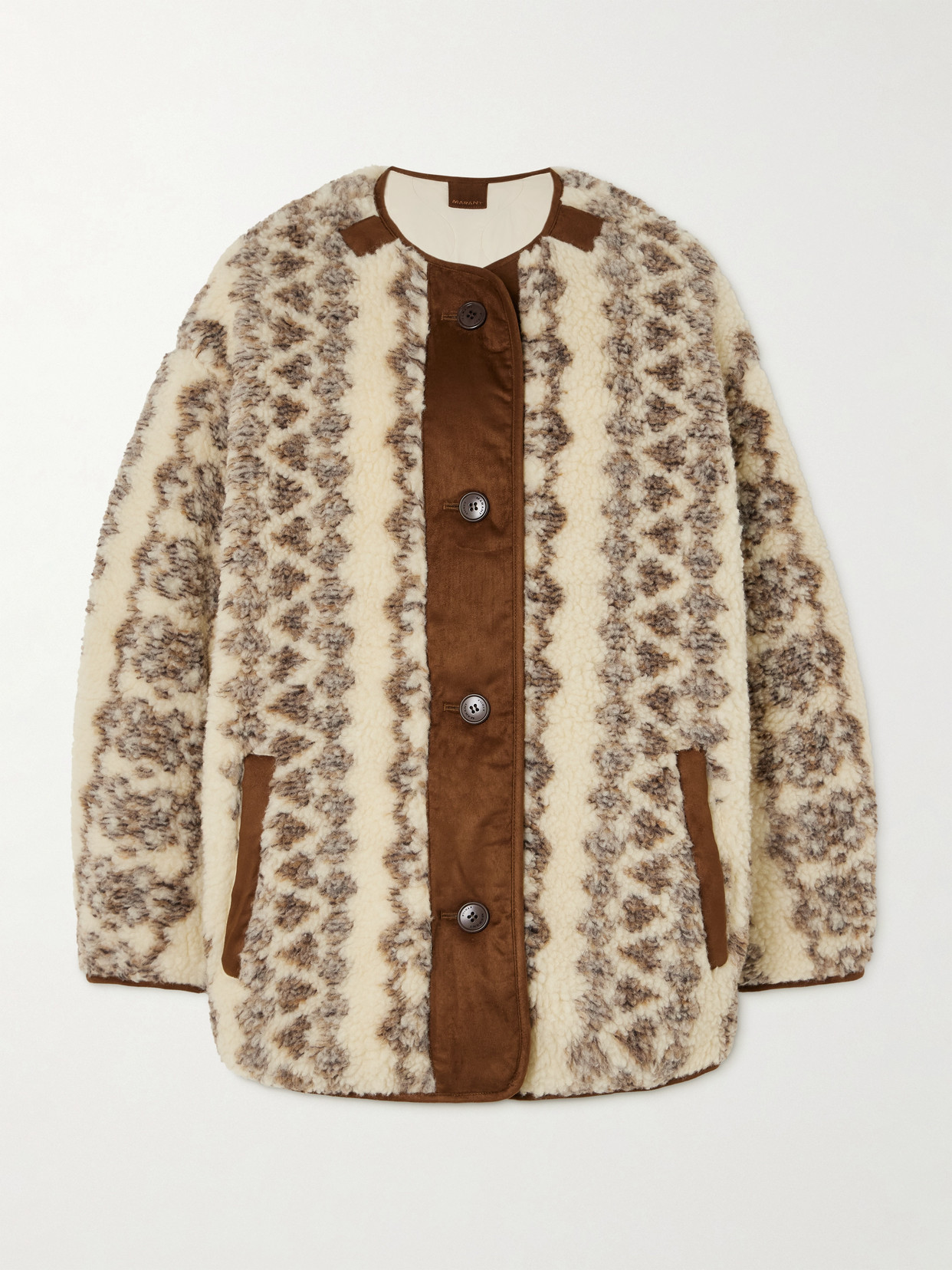 Marant Étoile - Memma Faux Suede-trimmed Faux Shearling Coat - Cream