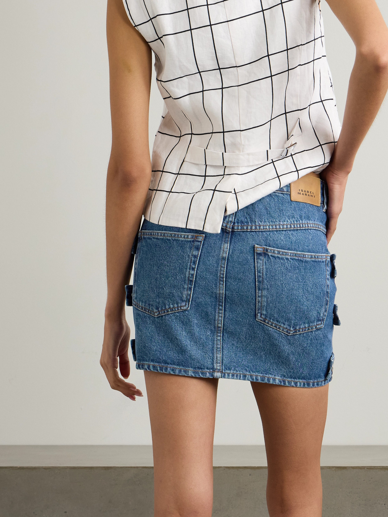 ISABEL MARANT ÉTOILE STESSY DENIM CARGO MINI SKIRT