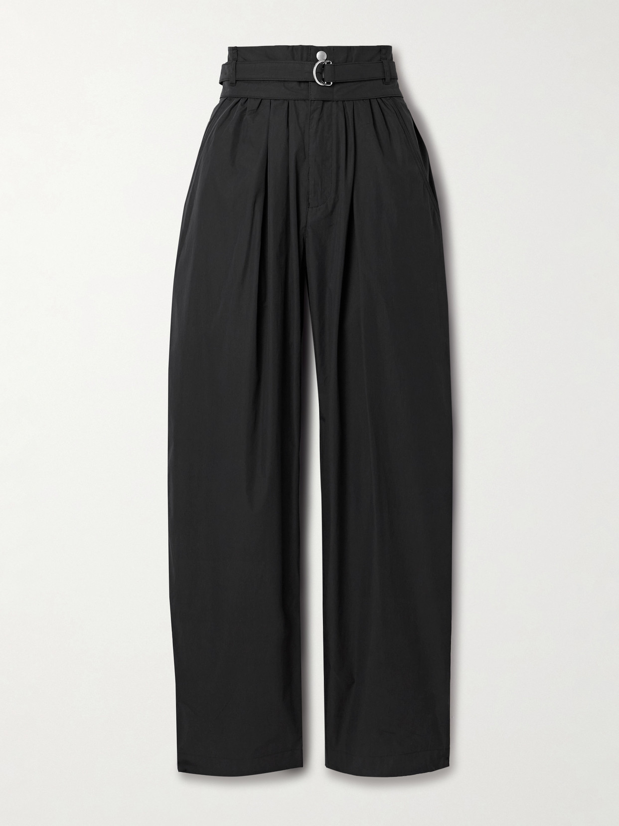 Marant Étoile - Celia Belted Pleated Shell Tapered Pants - Black