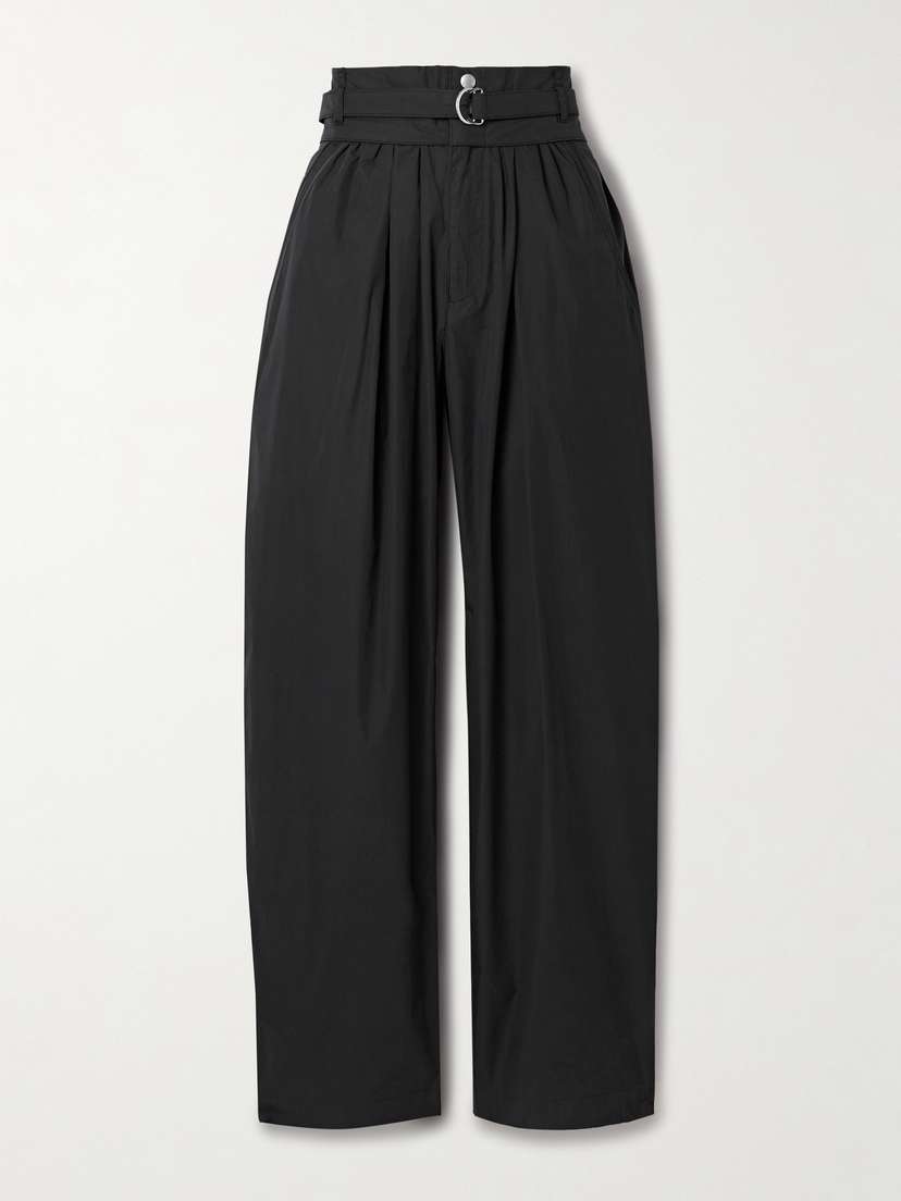 Marant Étoile Celia Belted Pleated Shell Tapered Pants
