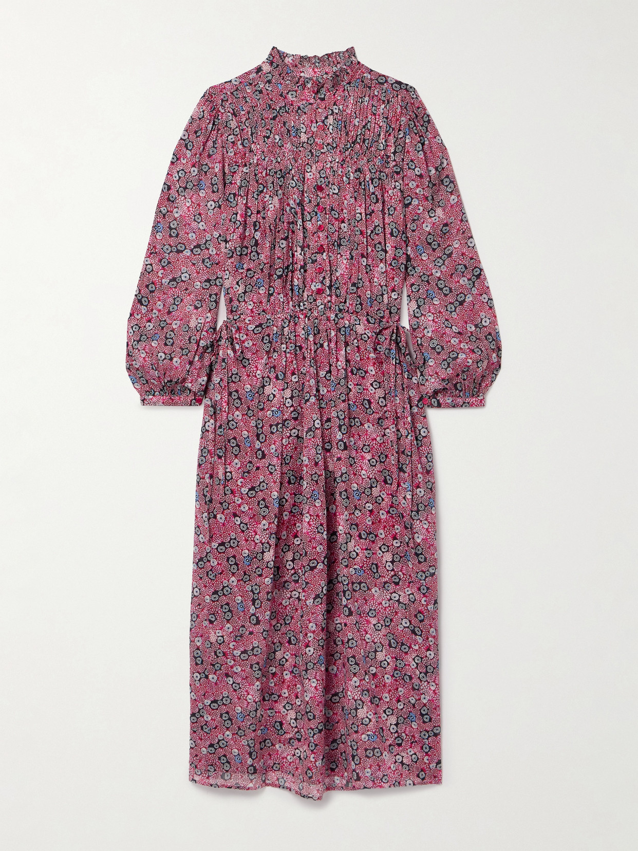 Marant Étoile - Dalida Smocked Printed Cotton-blend Voile Midi Dress - Pink