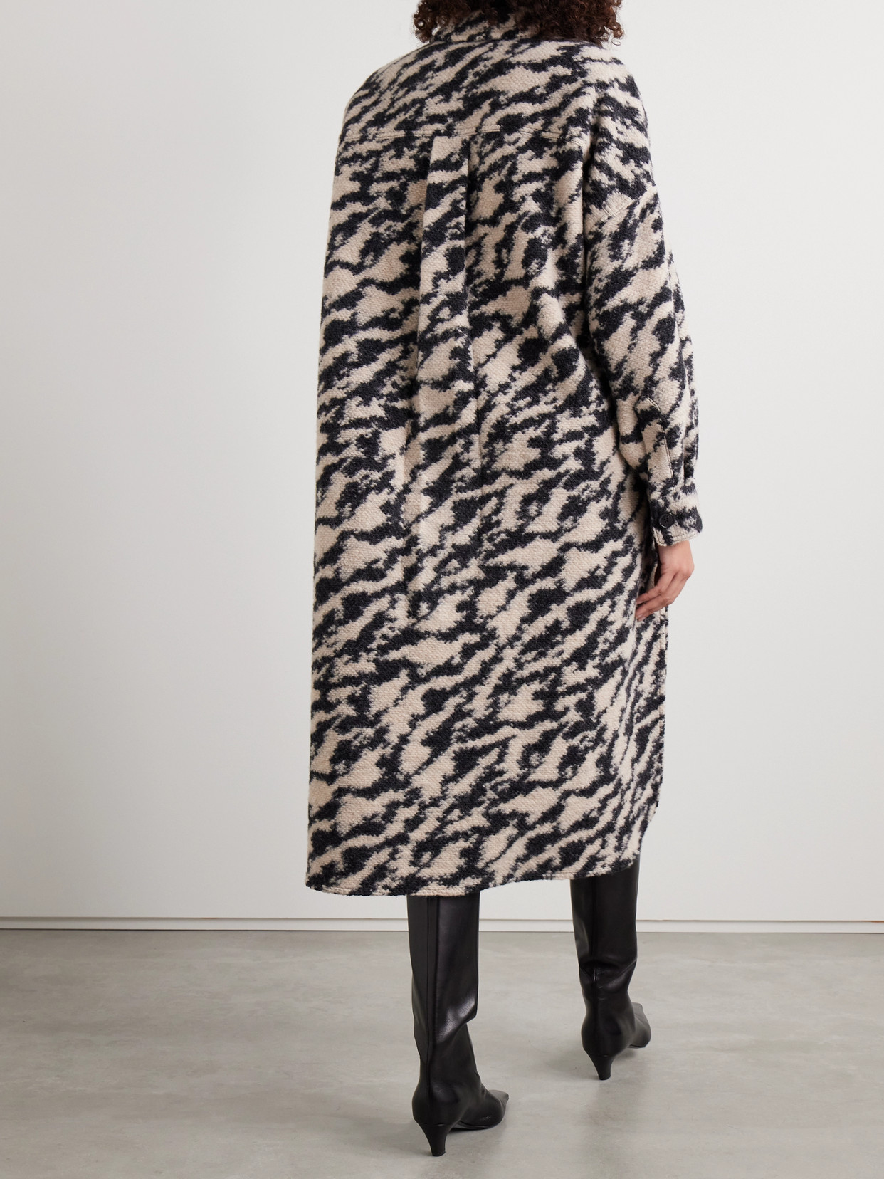 Isabel Marant Étoile Fontizi Oversized Wool-blend Jacquard Coat In Black