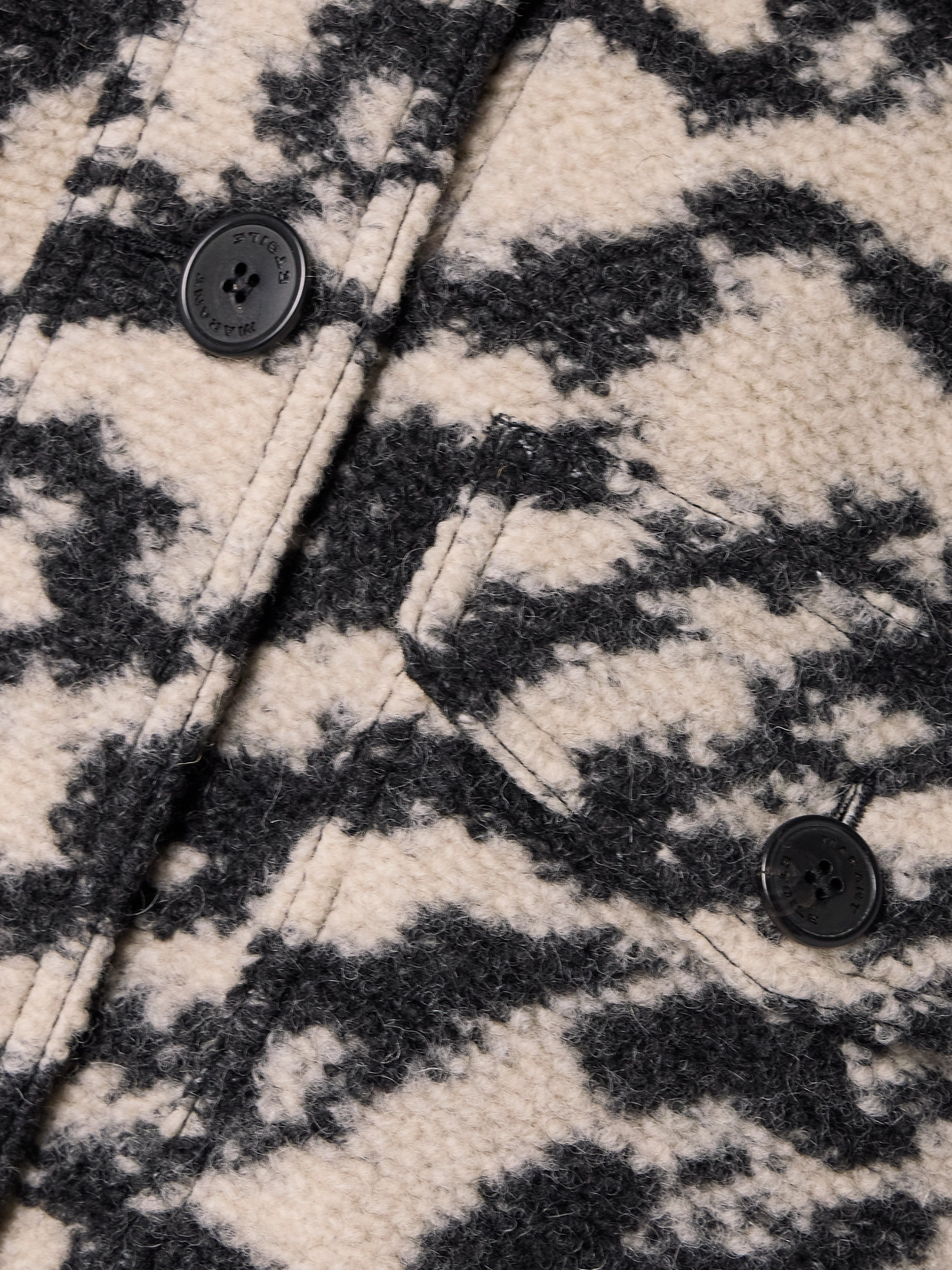 Isabel Marant Étoile Fontizi Oversized Wool-blend Jacquard Coat In Black