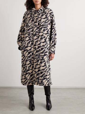 Marant Étoile Fontizi oversized wool-blend jacquard coat