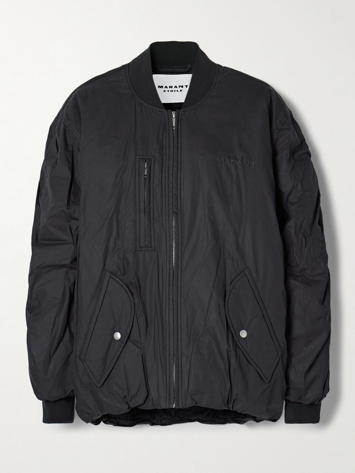 Isabel Marant Étoile Coleen Oversized Padded Cotton-blend Bomber Jacket In Black