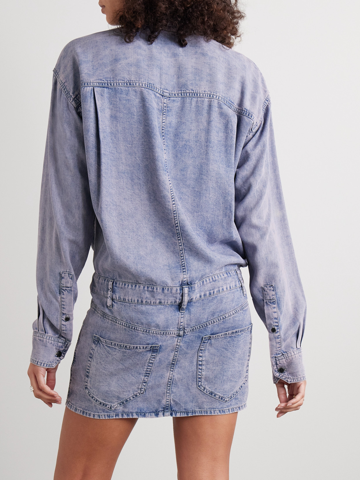 ISABEL MARANT ÉTOILE PALVINA LYOCELL-CHAMBRAY MINI DRESS