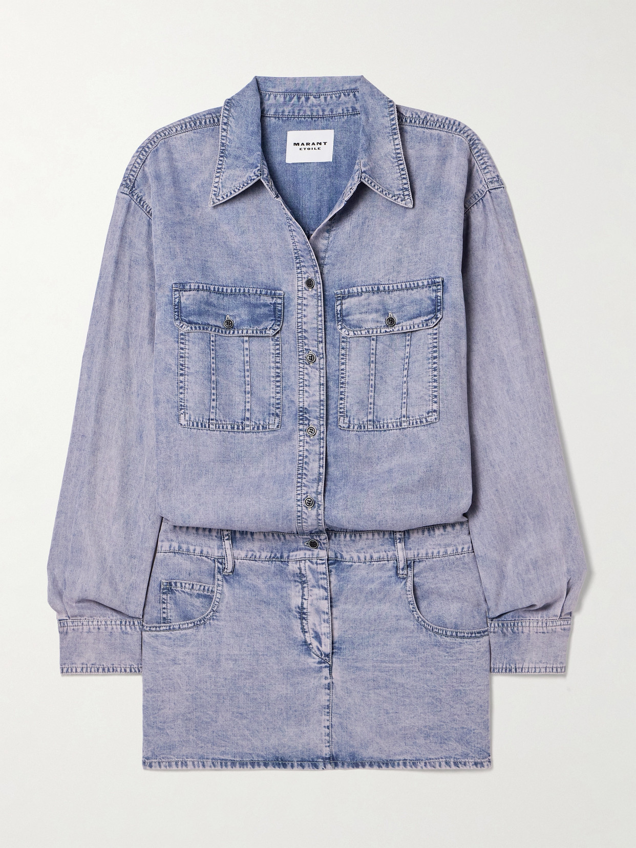 Isabel Marant Étoile Palvina Lyocell-chambray Mini Dress In Pink