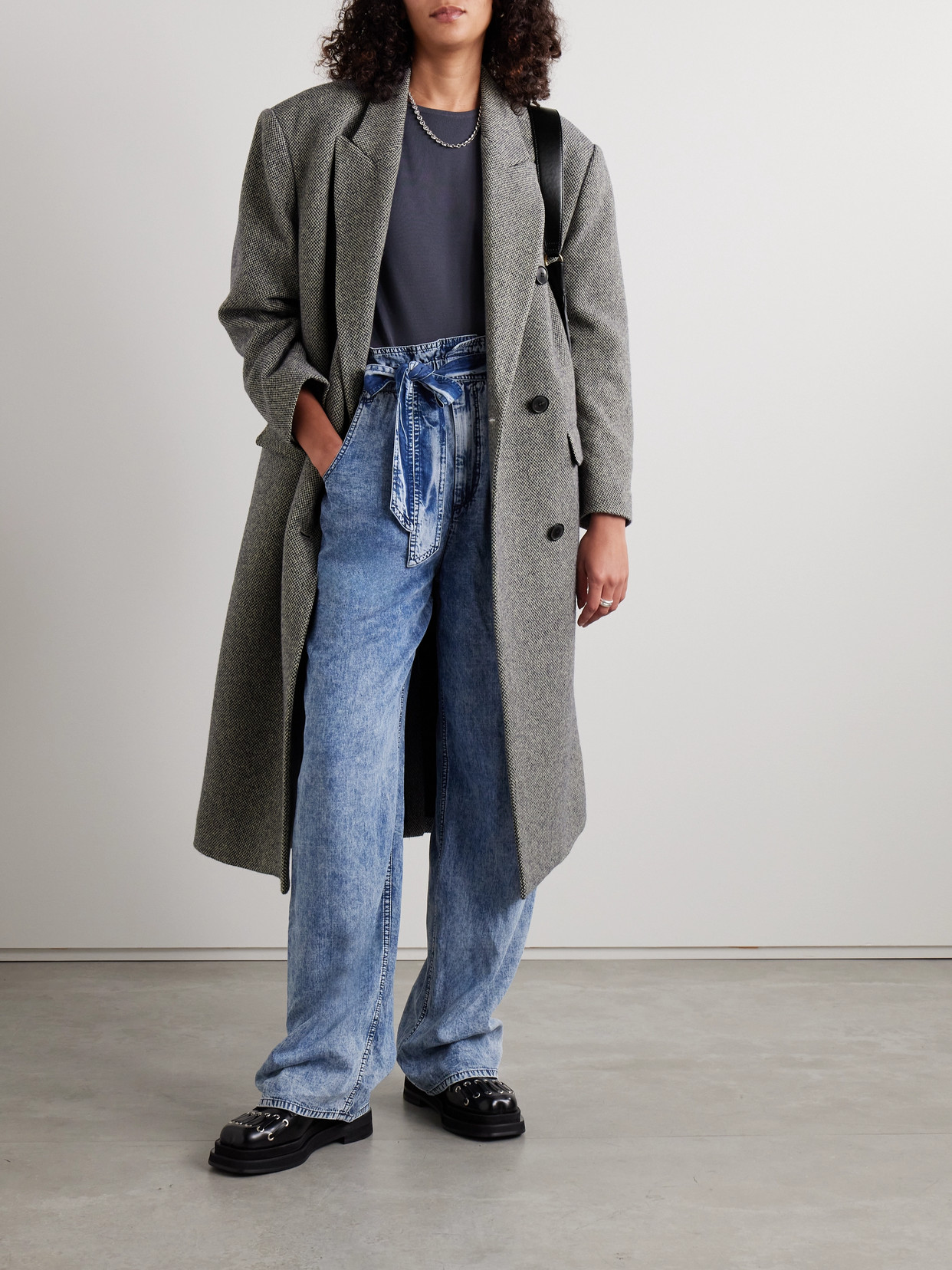 Isabel Marant Étoile Lexana Double-breasted Wool-blend Coat In Multi