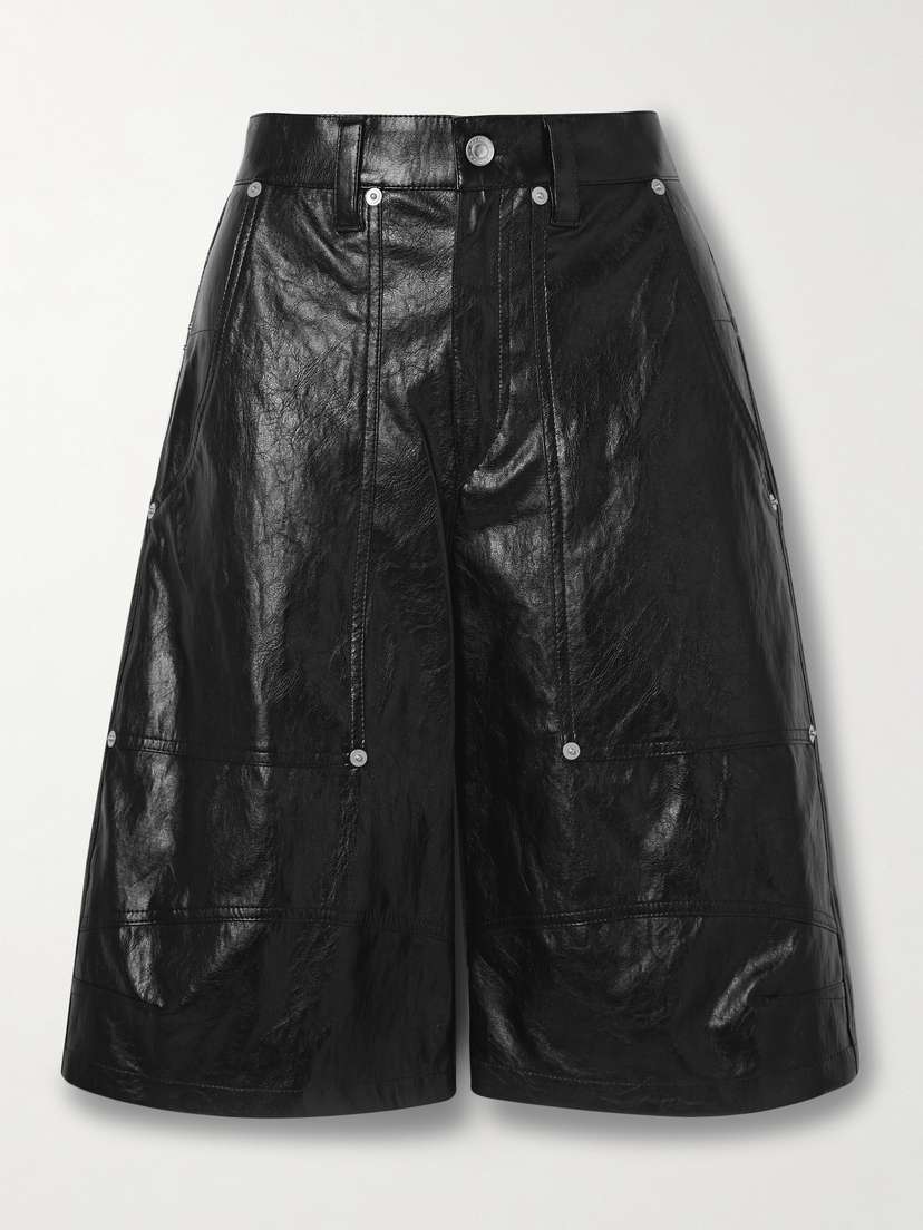Marant Étoile Azilia Crinkled-faux Leather Shorts