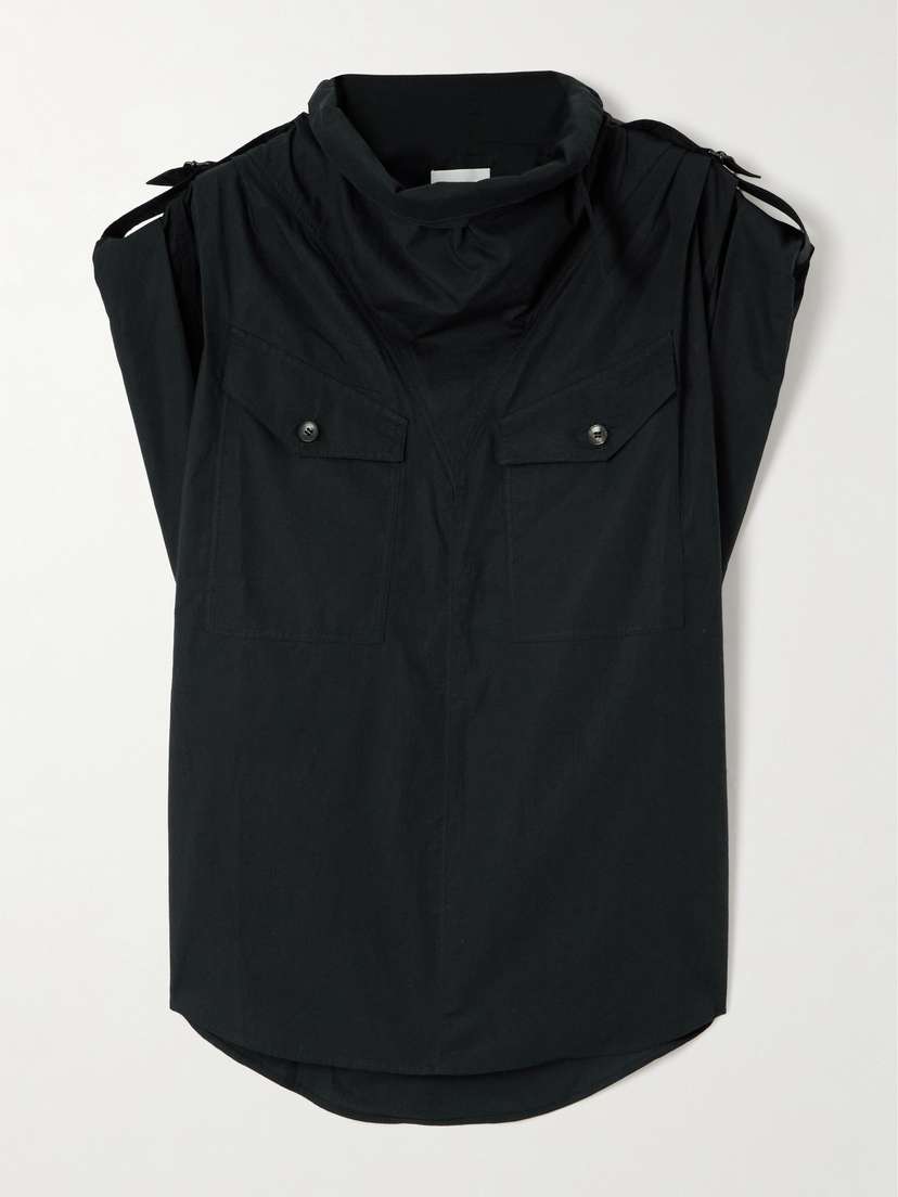 Marant Étoile Remea Draped Organic Cotton-poplin Top