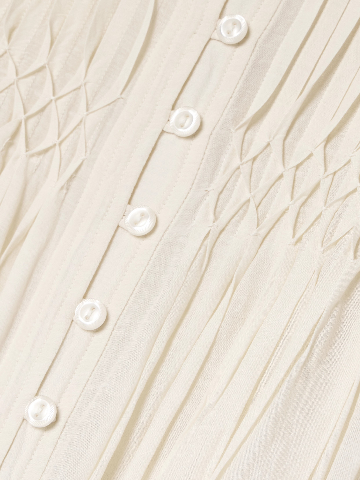 ISABEL MARANT ÉTOILE DALIDA SMOCKED COTTON-BLEND VOILE MIDI DRESS