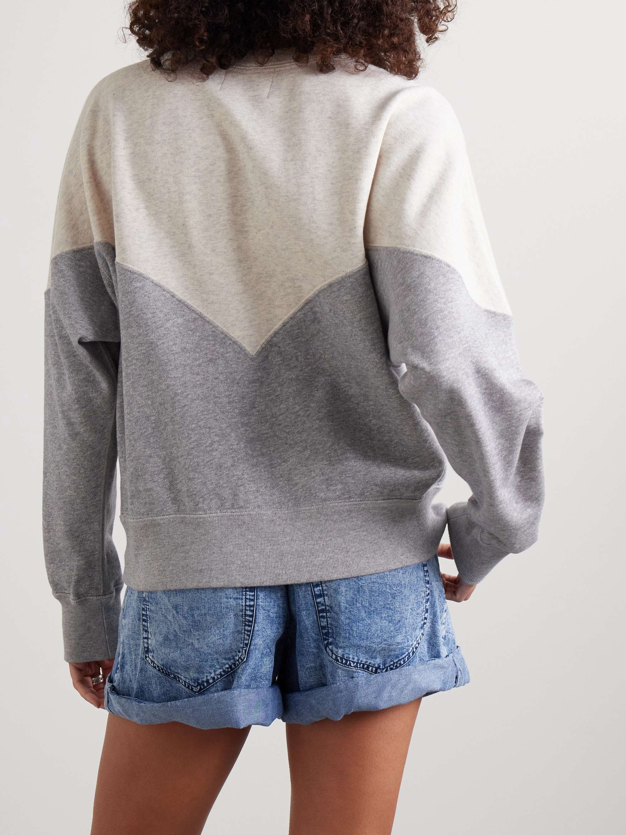 MARANT ÉTOILE Sweat en jersey de coton mélangé floqué Houston
