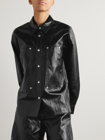 Marant Étoile Abelia crinkled-faux leather shirt
