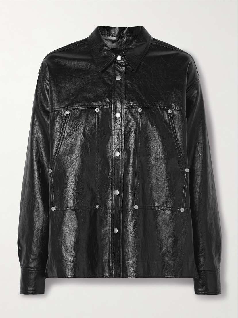 Marant Étoile Abelia Crinkled-faux Leather Shirt