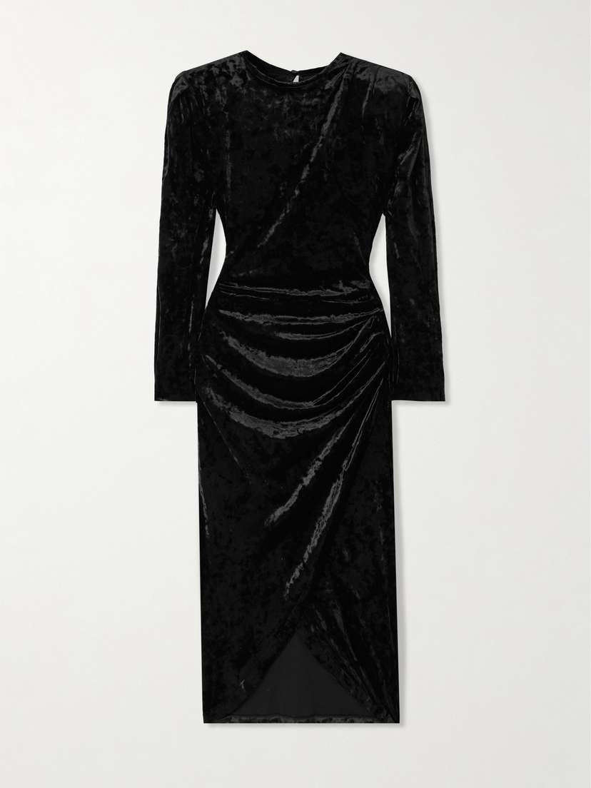 Marant Étoile Hadley Wrap-effect Velvet Midi Dress