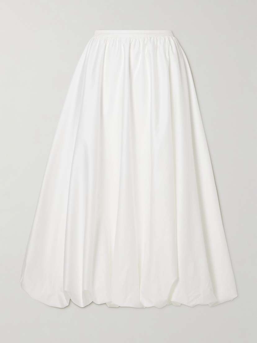 SIEDRÉS Pleated Cotton-poplin Midi Skirt