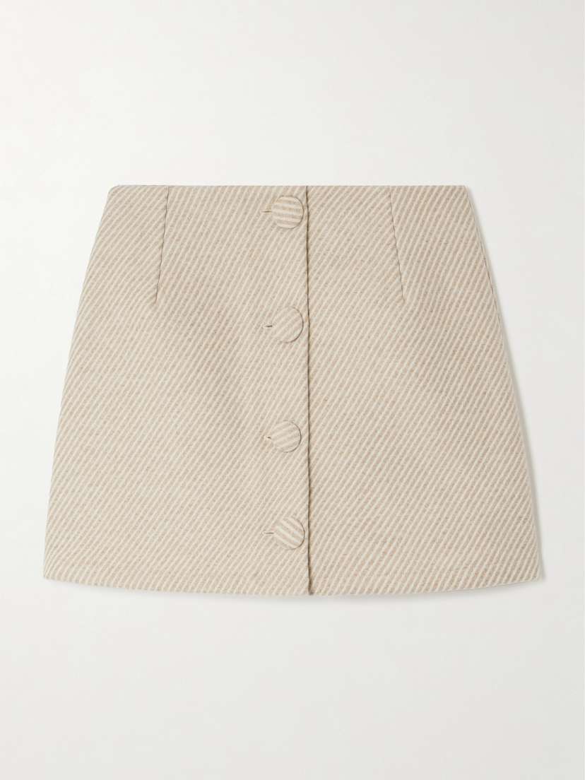 DESTREE Lucio Striped Wool-blend Mini Skirt