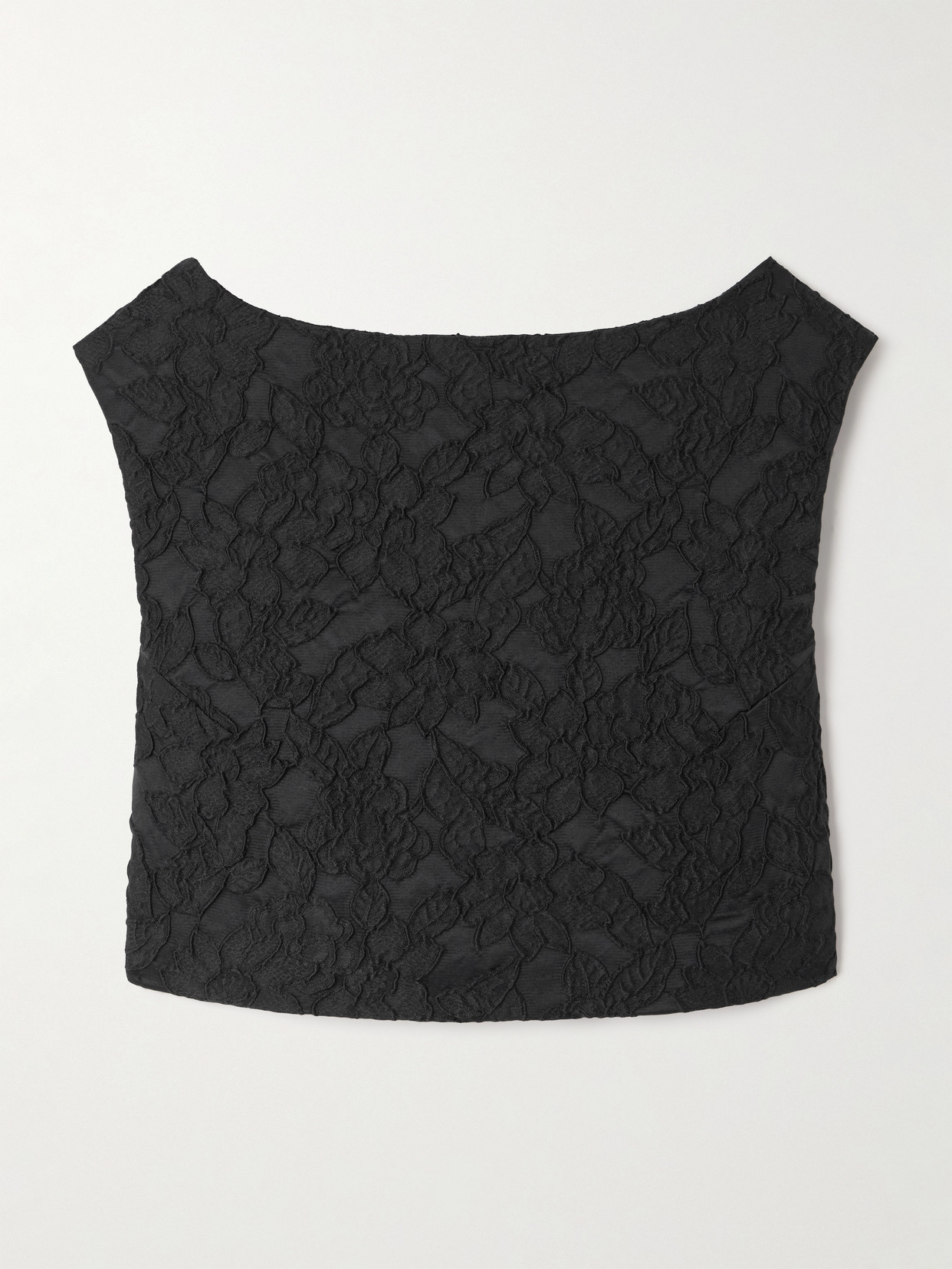 D'estree Richard Cropped Cloqué Top In Black