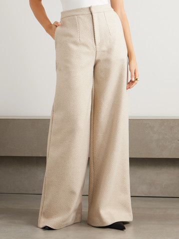 Destree Lenore striped wool-blend wide-leg pants