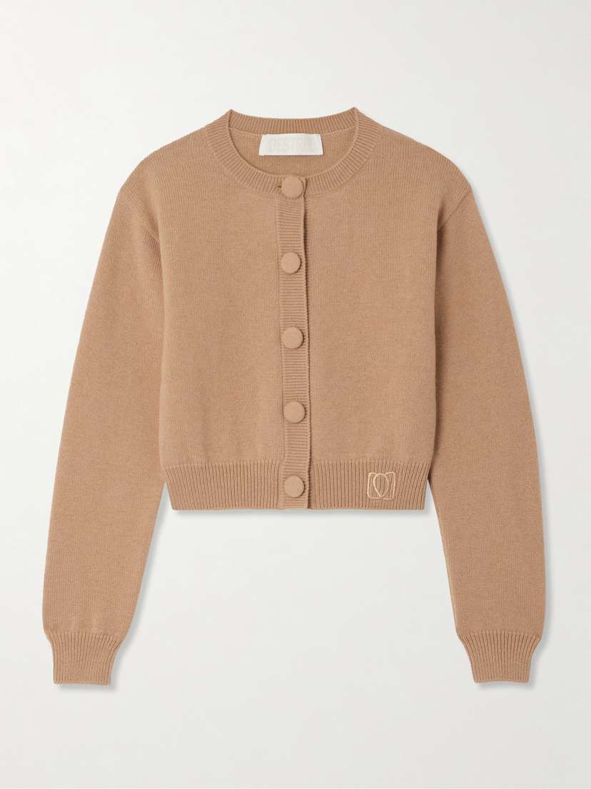 DESTREE Deborah Cropped Merino And Cashmere-blend Cardigan