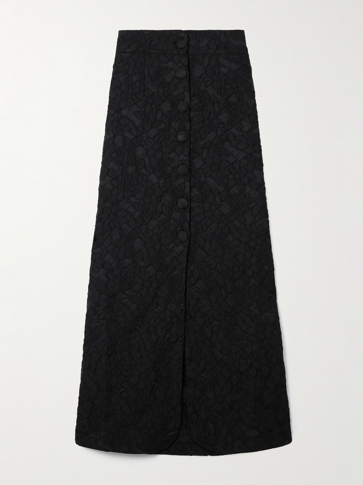 D'estree Ivan Floral-jacquard Maxi Skirt In Black