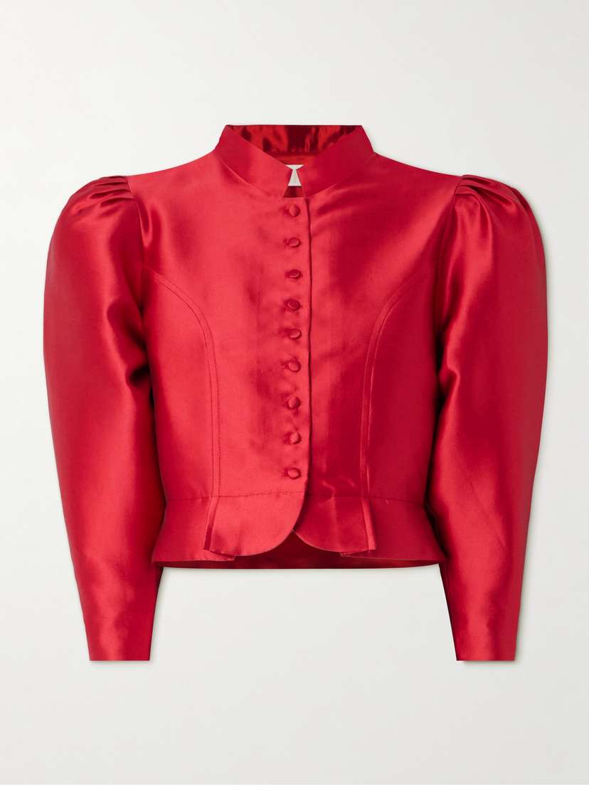 DESTREE Amoako Cropped Satin Jacket - x large