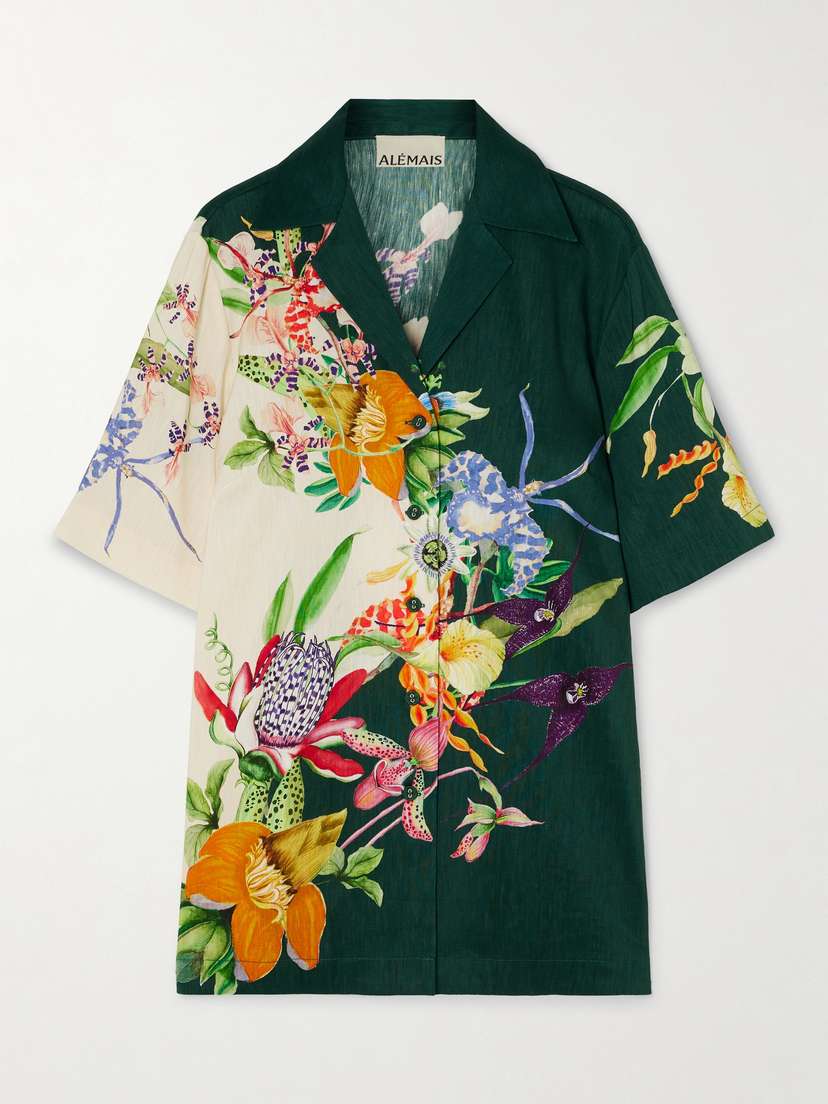 ALEMAIS Aggie Oversized Floral-print Linen-blend Shirt - UK 6